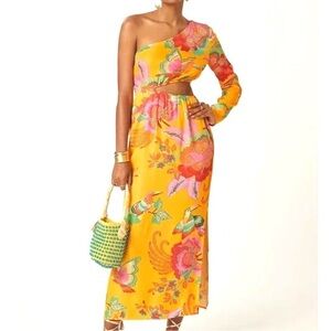 Farm Rio One Shoulder Maxi Dress